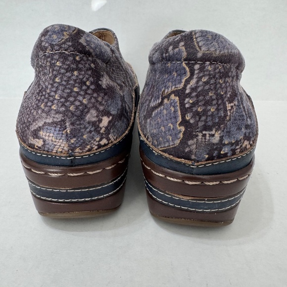 Spring Step Women's L'Artiste-Burbank Python Blu Sz 9.5-10 Slip on Clogs - Picture 3 of 11